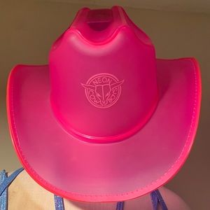 Neon cowboy pink light up hat